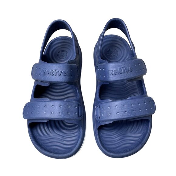Native Chase Sugarlite Sandals Kids 12 Blue Adjustable Lightweight Summer Shoes - Picture 10 of 11